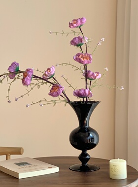 高级感紫色粉蝶花仿真花客厅插花