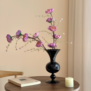 高级感紫色粉蝶花仿真花客厅插花装饰摆件逼真假花摆设轻奢餐桌花