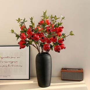 新中式喜庆仿真花石榴果乔迁软装摆件假花客厅插花餐桌电视柜装饰