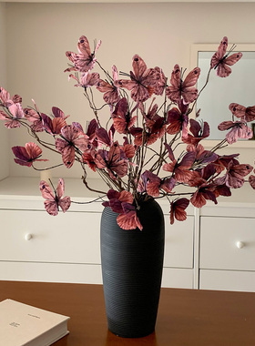 新中式仿真蝴蝶枝假花花瓶家居摆设玄关民宿咖啡馆艺术装饰摆件