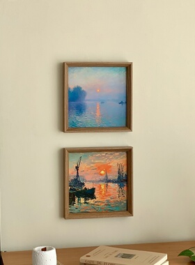 印象派莫奈油画感装饰画客厅挂画