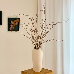 侘寂风仿真龙柳干枝艺术假花花束高级感花瓶插花软装民宿酒店装饰