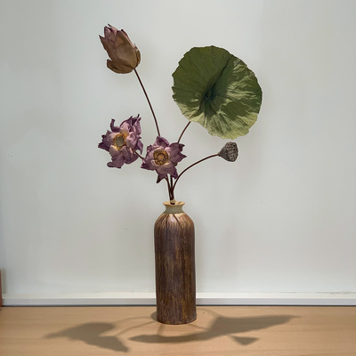 真花天然莲蓬荷叶中式干花花束