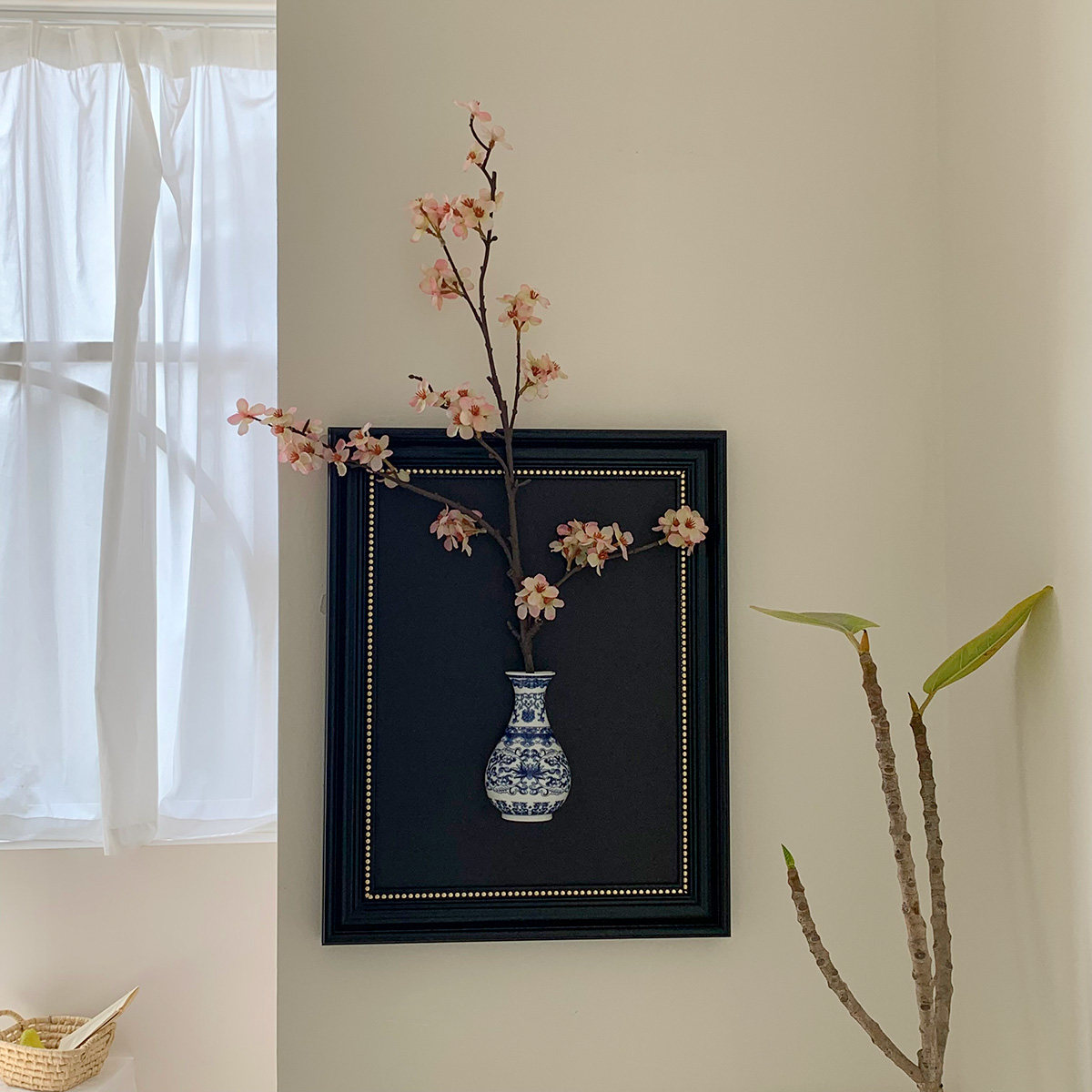 中古风青花瓷花瓶仿真花相框假花摆设客厅花艺插花摆件家居装饰品,家居饰品,相框/画框,淘宝优惠券,粉丝福利购,淘宝优惠卷