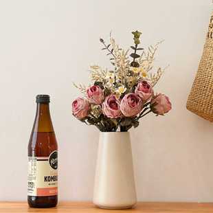 ins风玫瑰花小雏菊假花仿真花干花花束摆件 客厅花艺餐桌装饰品