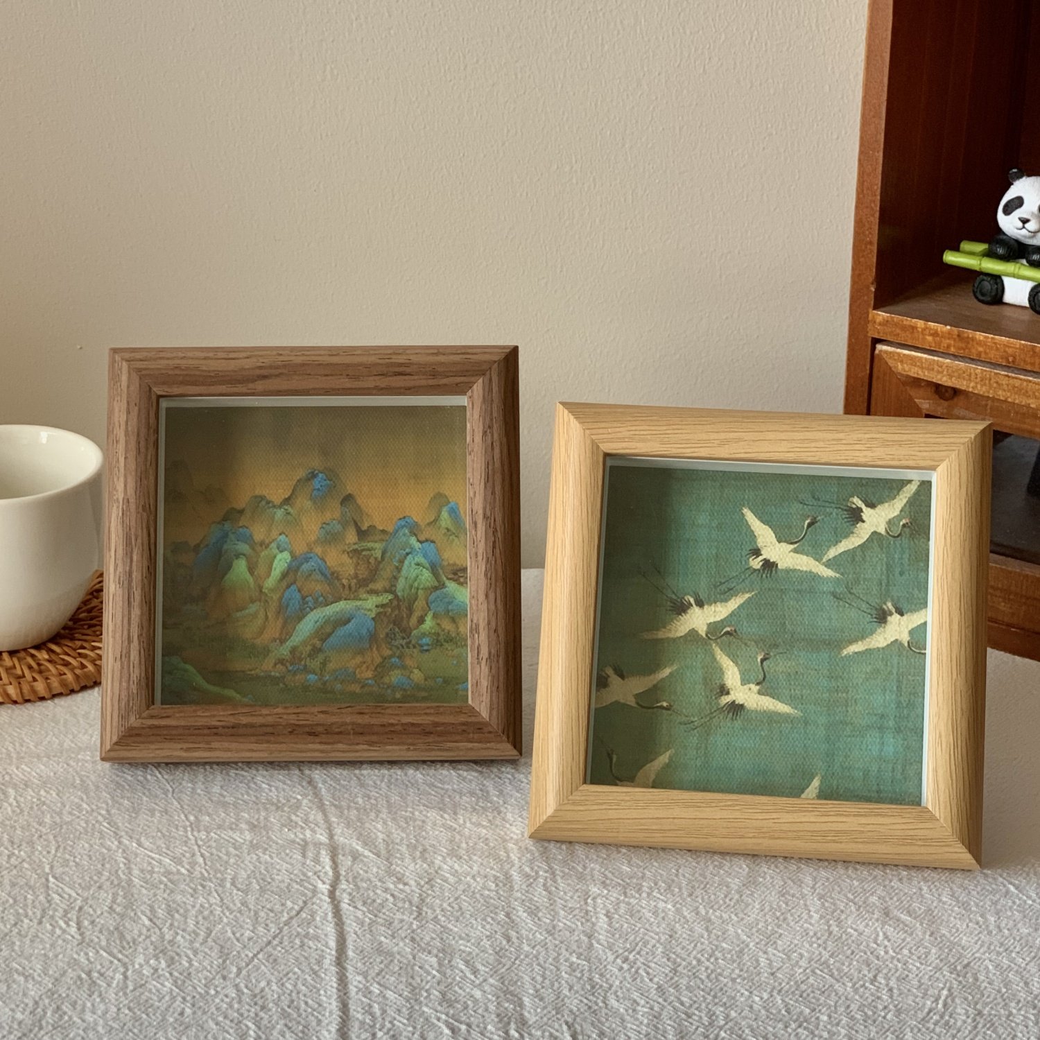 千里江山图桌面摆台画新中式相框画客厅电视柜卧室软装装饰品复古,家居饰品,相框/画框,淘宝优惠券,粉丝福利购,淘宝优惠卷