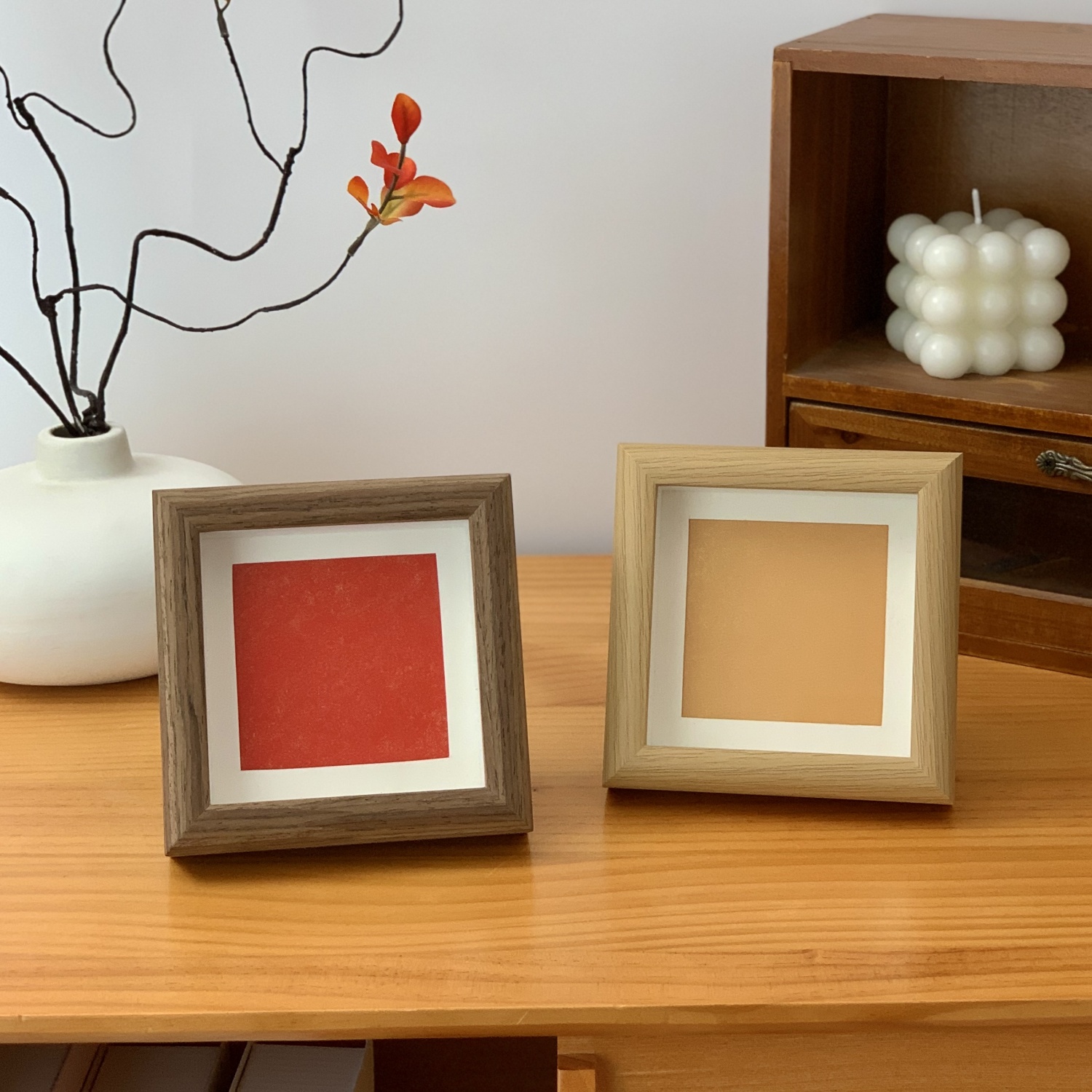 正方形4寸迷你小相框配宣纸