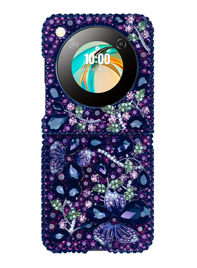 HP适用于努比亚flip折叠屏手机壳5G创意水钻手机壳紫色定制小众