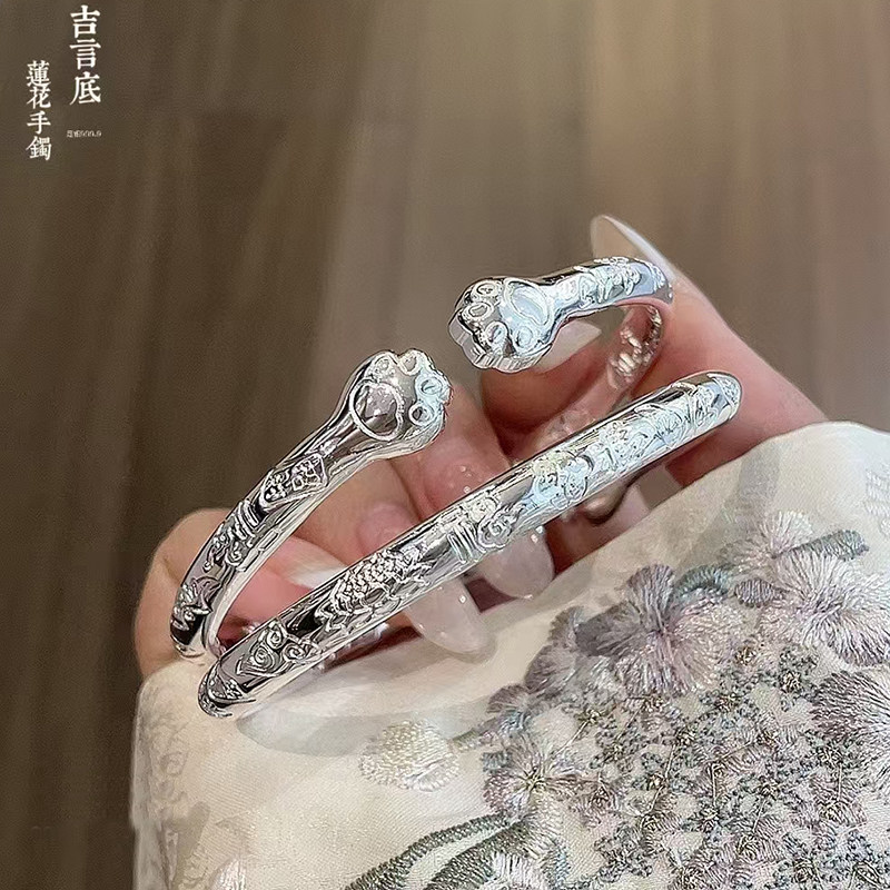足银9999吉言猫爪手镯女国风新中式可爱招财猫开口纯银手镯生日礼,饰品/流行首饰/时尚饰品新,银饰手镯,淘宝优惠券,粉丝福利购,淘宝优惠卷