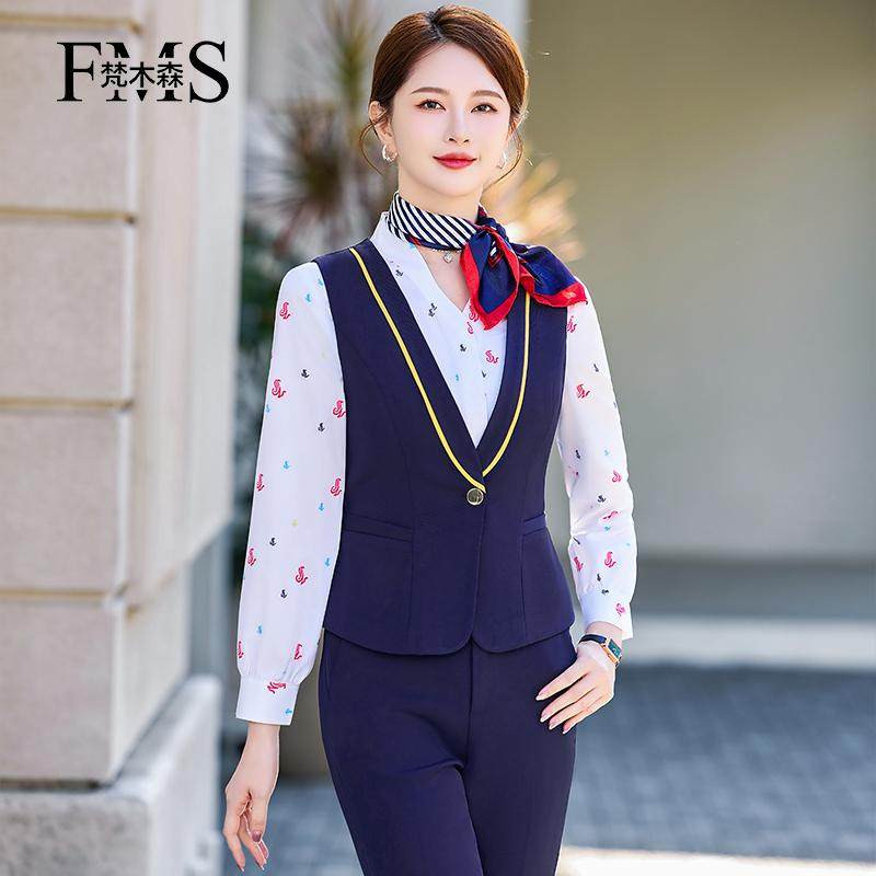 梵木森职业马甲套装女前台工作装