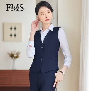 高端职业马甲套装女酒店银行工作服制服马夹背心餐饮服务员工装