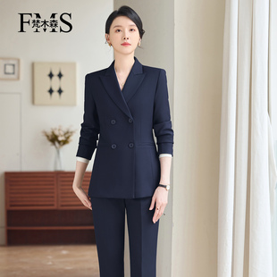高端弹力西装套装女春秋2025新款高级感气质正装西服外套工作服
