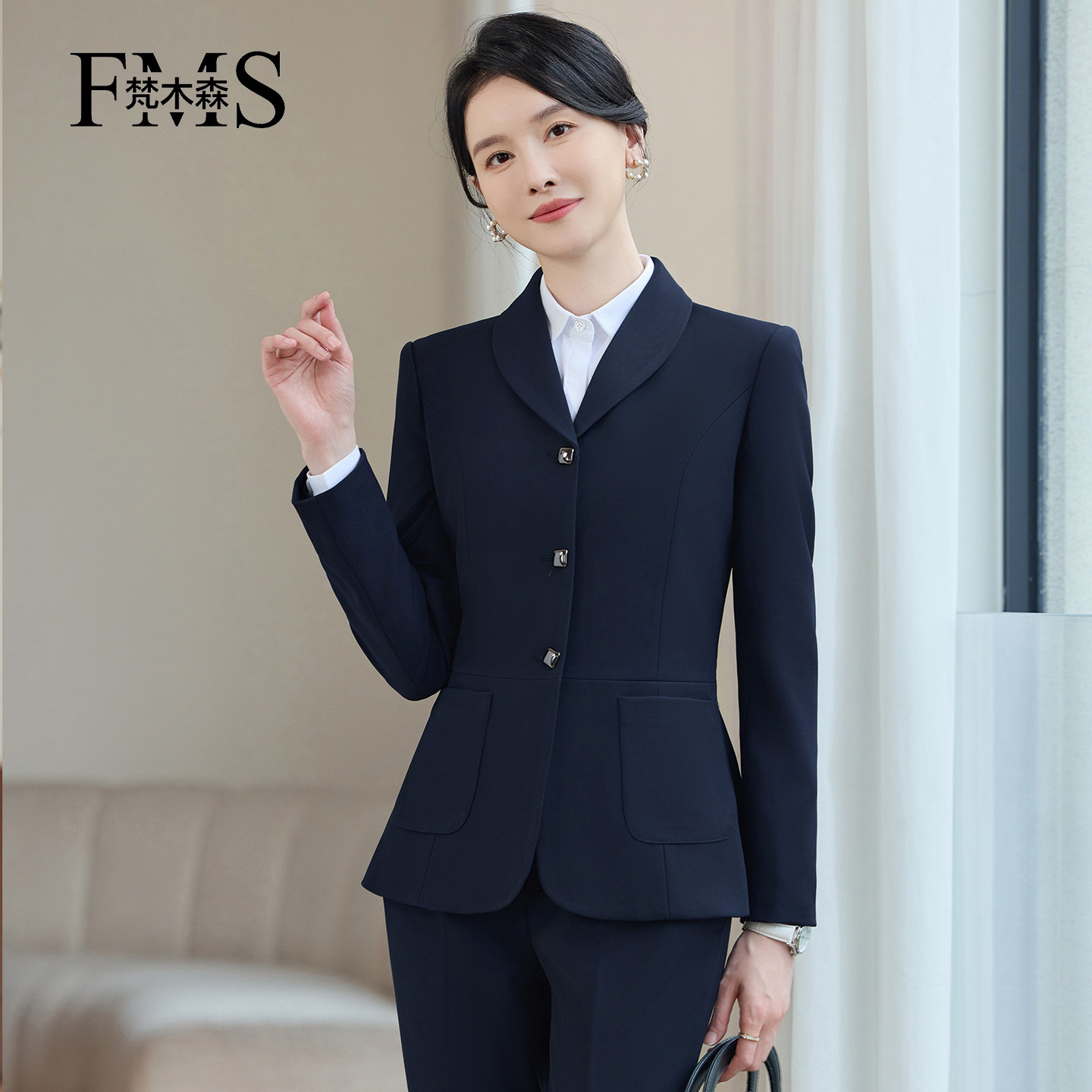 高端弹力职业西装套装女工作服