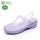 Tide, тапочки в стиле Crocs, нескользящая пляжная обувь, мюли на плоской подошве, мягкая подошва, подходят для носки на улице, в корейском стиле, закрытый носок