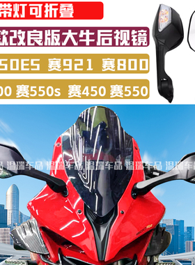 新款改良版大牛后视镜钱江赛550ES赛600RS赛600赛800赛550S反光镜