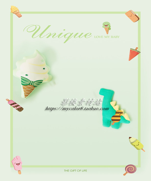 mycolor8 影楼摄影背景 儿童创意主题 百天宝宝 素材大图19-441