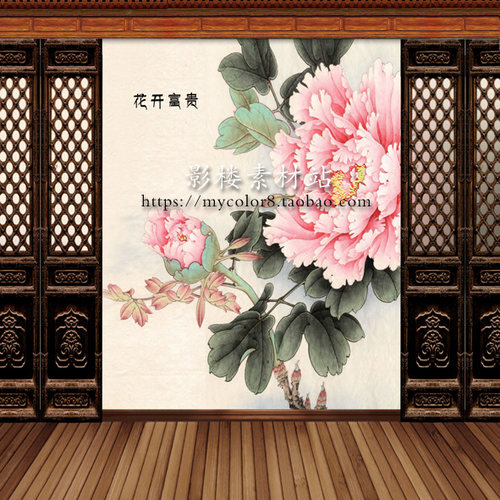 mycolor8 影楼摄影背景中国风古典主题全家福 高清素材大图19-450