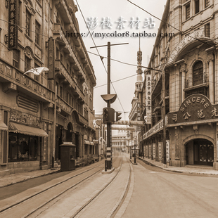 mycolor8 婚纱影楼摄影老上海风 怀旧背景街景 图片素材大图20-28