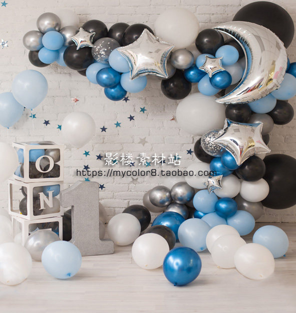 mycolor8 婚纱影楼摄影儿童背景 生日派对气球图片素材大图21-39