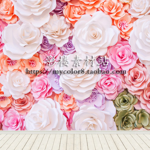 mycolor8 婚纱影楼摄影 花墙 儿童 拍摄背景 图片素材19-285