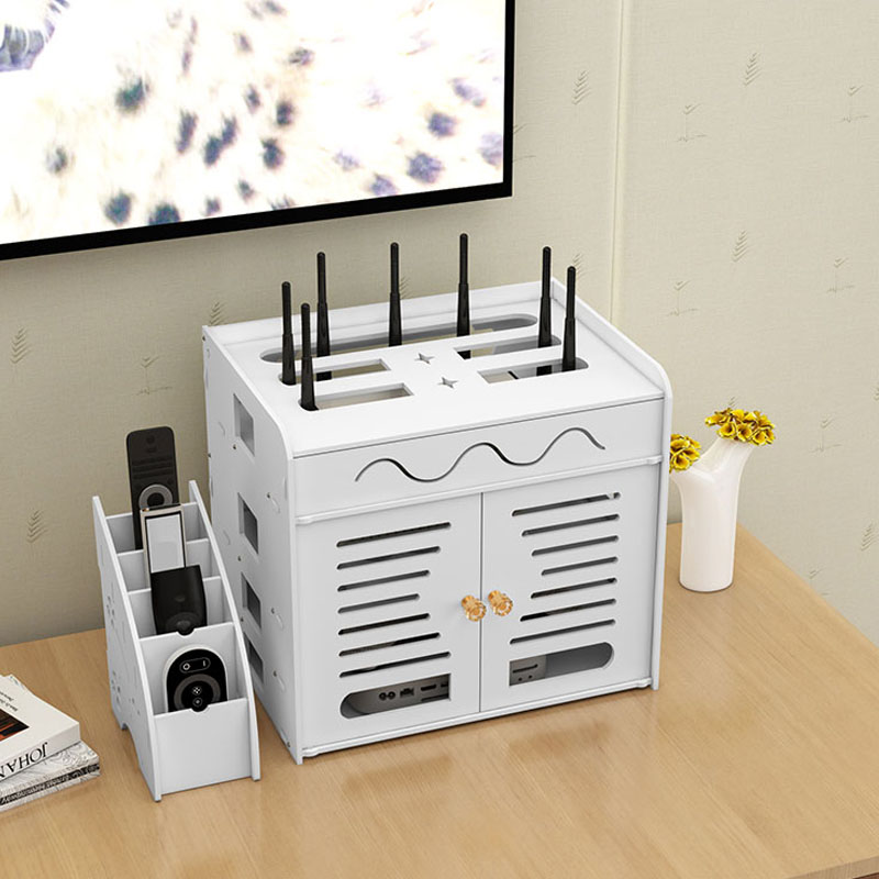 路由器收纳盒置物架挂墙客厅卧室摆放免打孔机顶盒架WiFi电线收纳