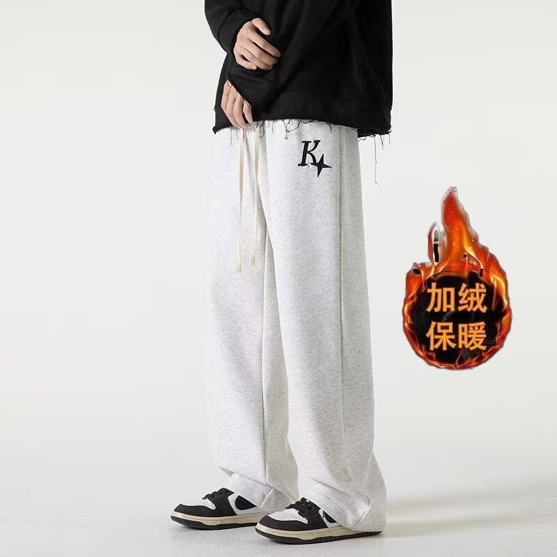 裤子男士2025年秋冬季新款宽松直筒卫裤潮流男生运动百搭休闲裤子