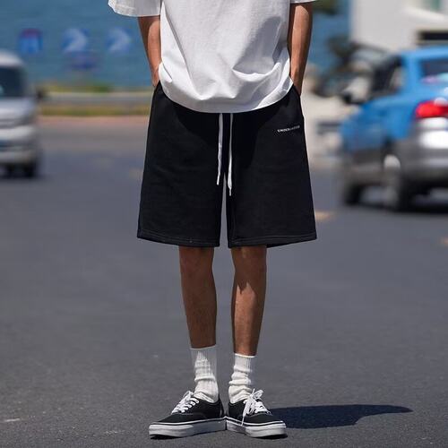 日系潮牌简约字母印花休闲百搭短裤男款夏季宽松运动篮球五分裤子