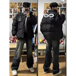 街头百搭宽松立领加厚保暖情侣棉服外套 冬季 美式 复古潮牌棉衣男款