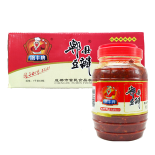 鹃丰牌郫县红油豆瓣酱1kg 8瓶四川成都郫县豆瓣餐饮食堂商用瓶装