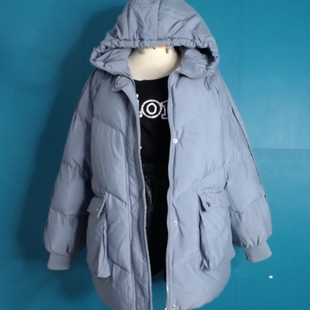 灰色宽松棉服女小个春秋冬季加厚保暖外套常规款面包棉服袄子冬天