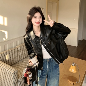 【 出货】新款 黑色拉链皮衣2C200-2612-P175-K288图片