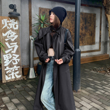 咖色美拉德复古长款皮衣外套女春秋2205新款巨好看流行爆款PU大衣，女装皮衣，2C200