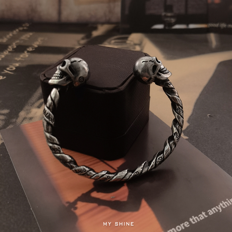 朋克通用纯银潮流手镯