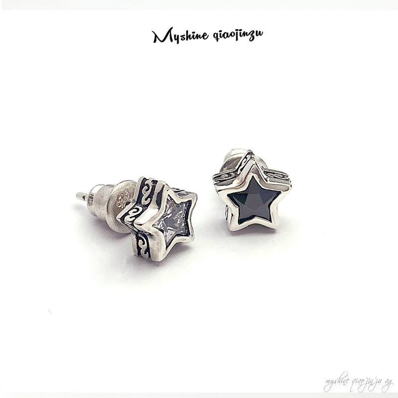 纯银复古锆石男女耳钉包邮