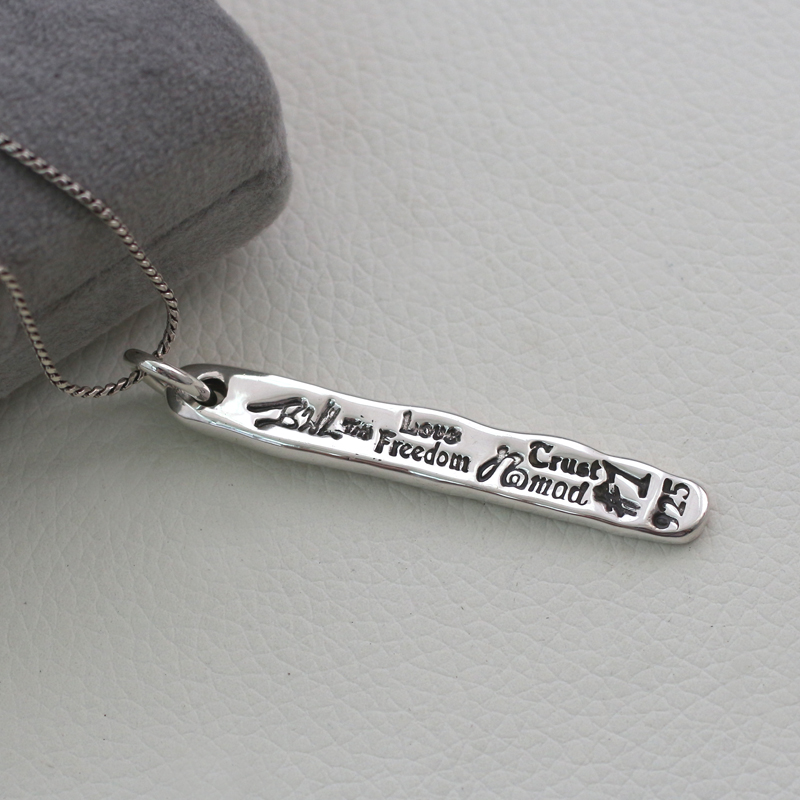 男女通用纯银银牌吊坠