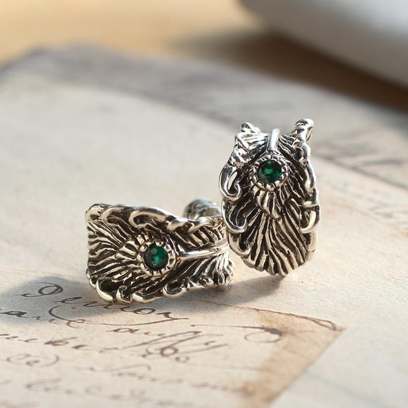 孔雀羽毛耳钉s925纯银个性复古