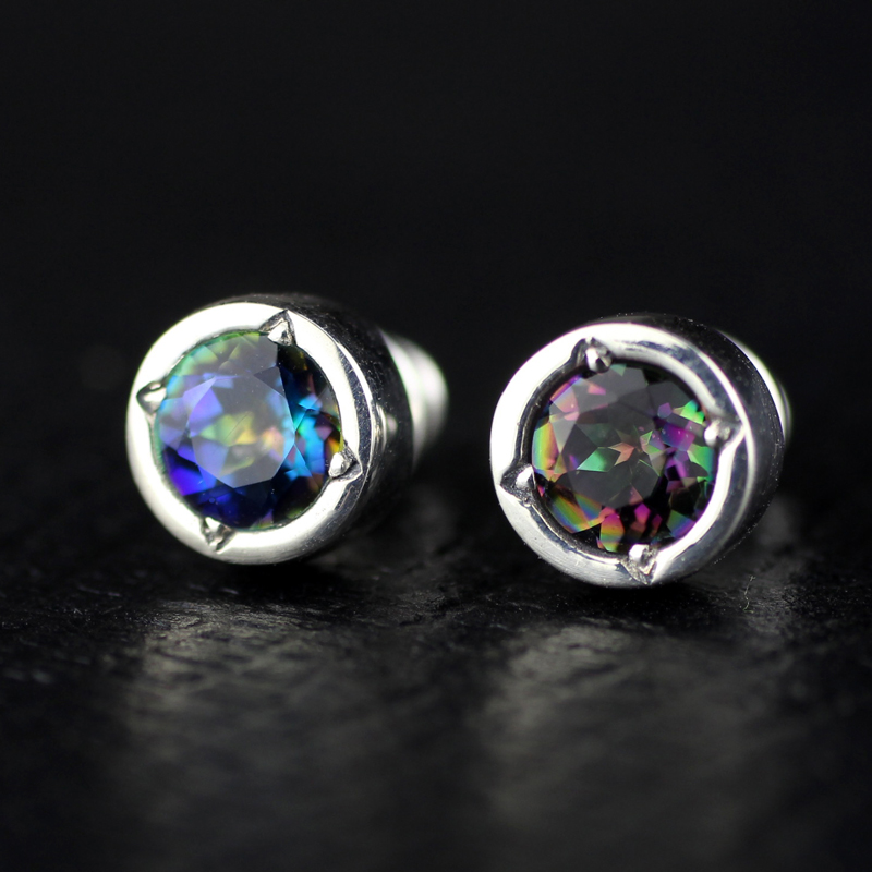 ms925银男女款泰国炫彩耳钉新品