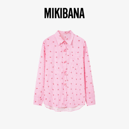 MIKIBANA可爱蝴蝶结慵懒衬衫J44TS3201