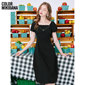 MIKIBANA链条装 饰赫本风X型极简百搭显气质连衣裙JM2ZB0115
