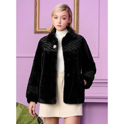 【直播专享】MIKIBANA仿皮草外套J61TB1223