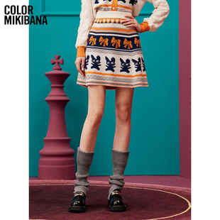 MIKIBANA米可芭娜小众甜酷千金风2023年秋冬新款半身裙Y34WK8129