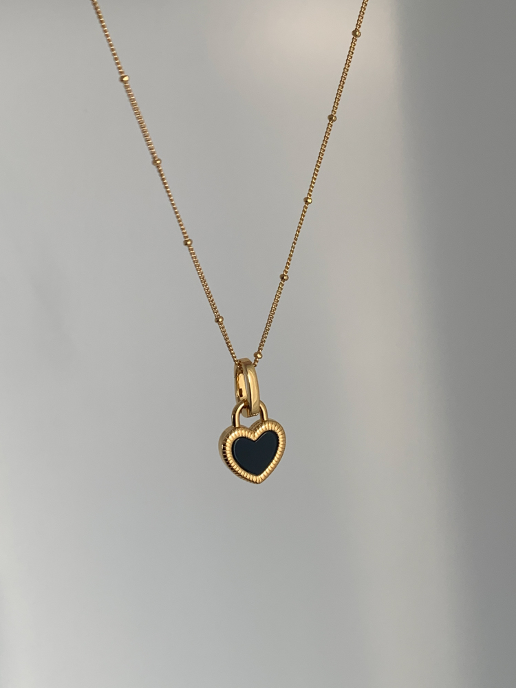 Berber双面爱心贝母吊坠项链