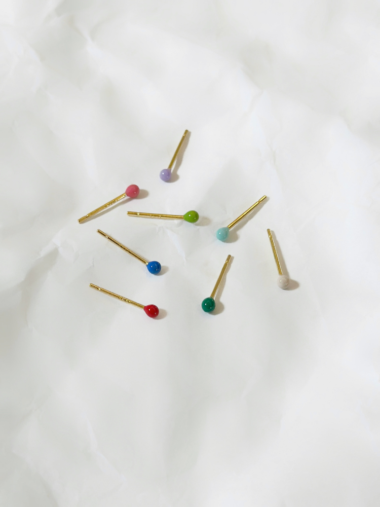 Berber彩色珐琅糖果火柴棍耳钉