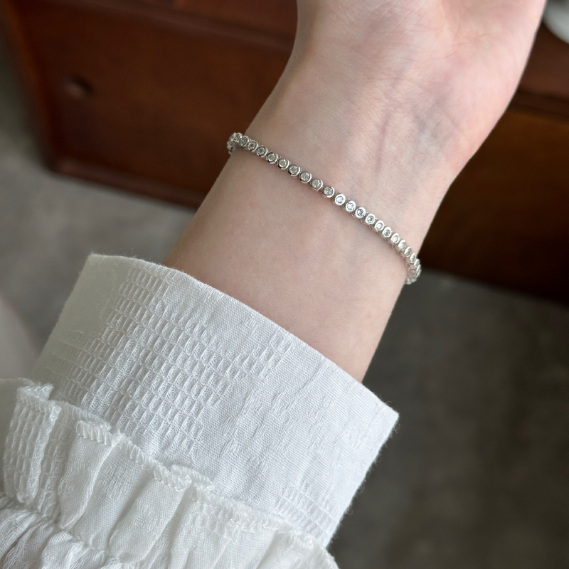 Berbers925银重工排钻泡泡手链
