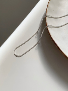 Silver通体纯银 925 小众极简锁骨项链素链 意大利闪银链 Berber