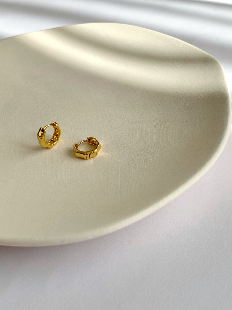 Berber竹节小耳圈法式优雅时髦