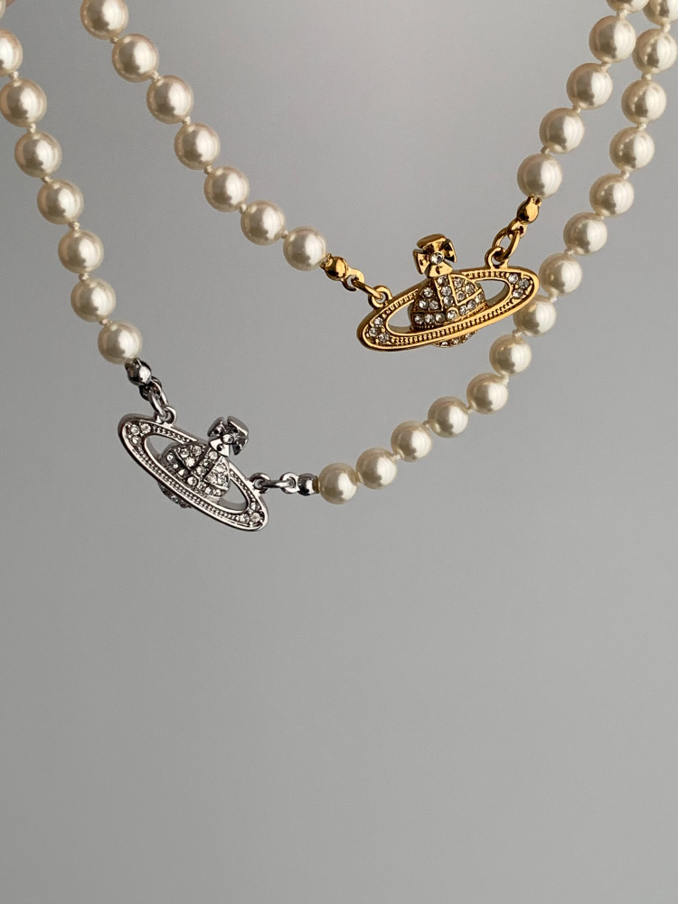 Berber土星珍珠锁骨项链经典款