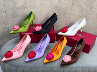 WAR THE 2026新款 欧美时尚 BALLET 百搭性感高跟丝绸尖头女单鞋