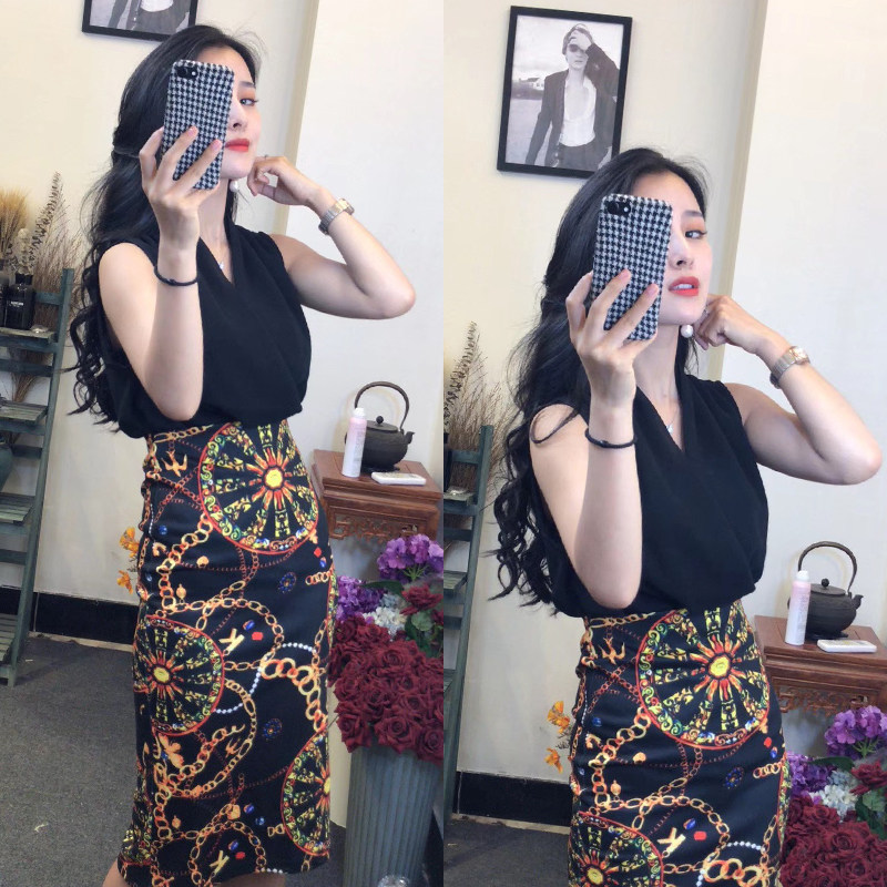 套装裙无袖雪纺短裙 图片 价格 多少钱 什么值得买