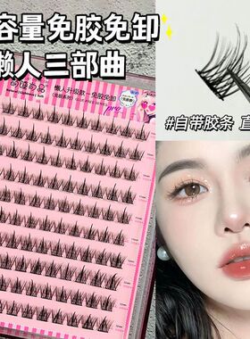 免胶彩色自然假睫毛单簇分段式